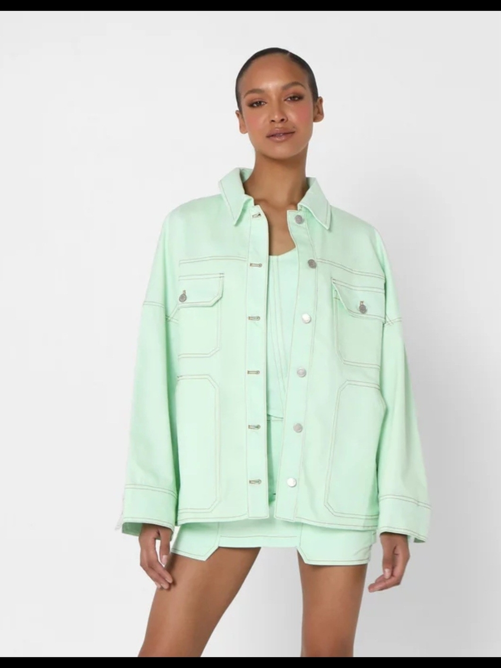 Relaxed Mint Green Denim Jerome Jacket BY,DYLN.